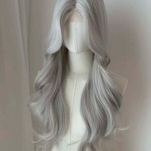 Elegant Silver Gray Women's Wig